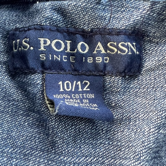 U.S. Polo Boys DenimButton Down Shirt with Pearl Button Snaps - Picture 4 of 4